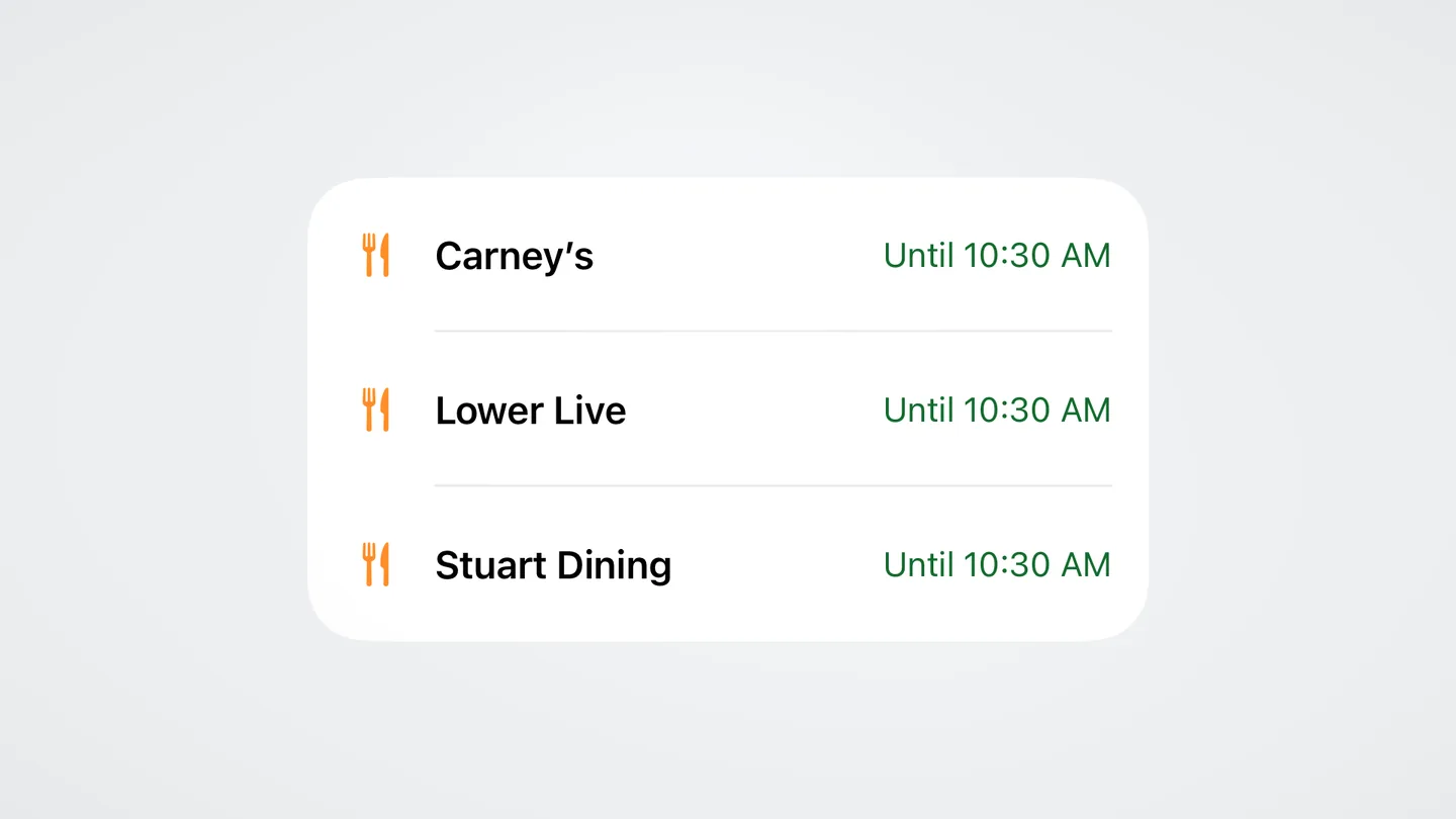 Dining rows for Carney’s, Lower Live and Stuart Dining