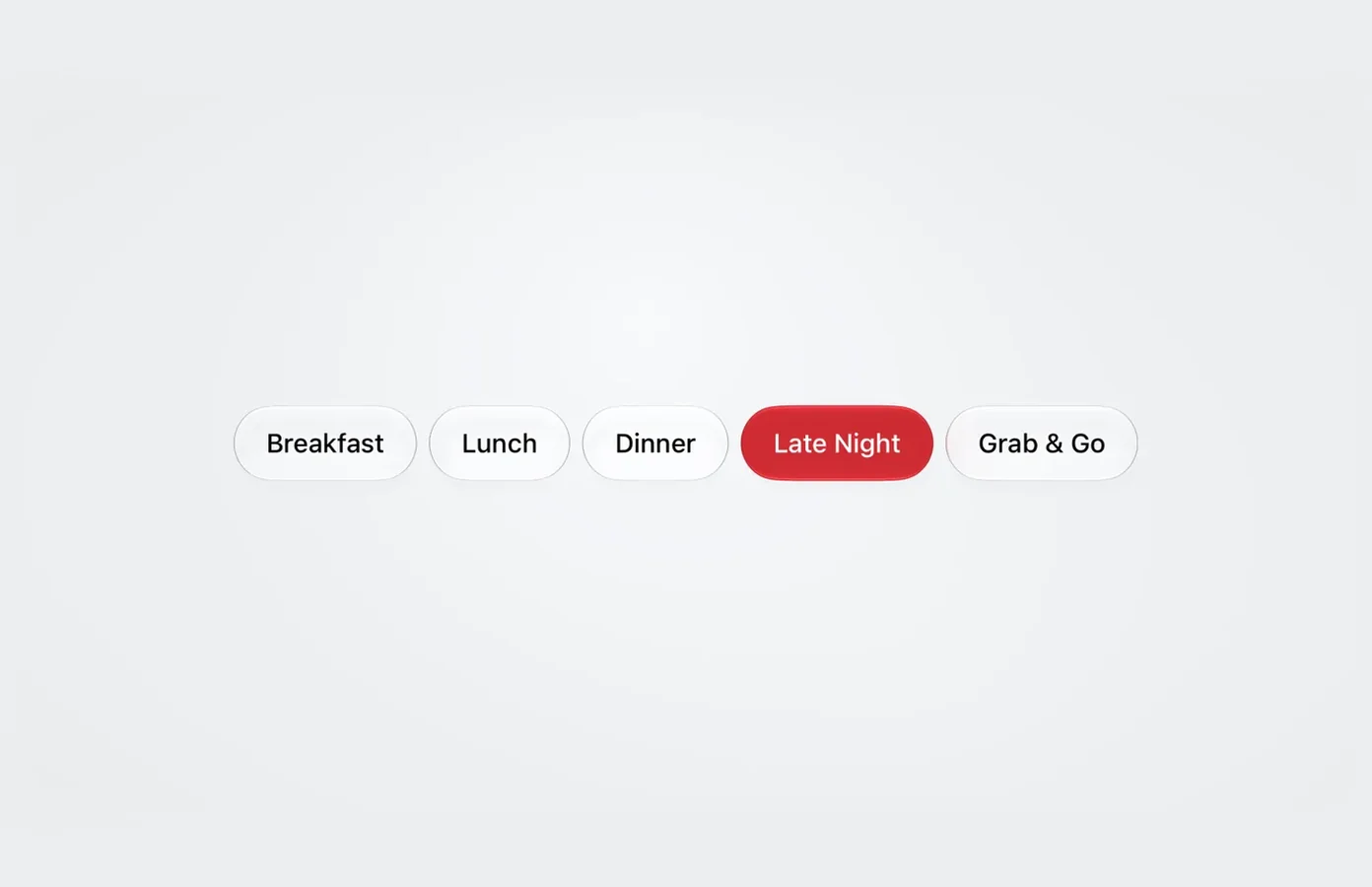 Late Night selected in the meal picker